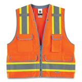 ergodyne® GloWear 8254HDZ Class 2 Heavy-Duty Surveyors Zipper Vest, Polyester, Small/Medium, Orange, Ships in 1-3 Business Days (EGO21453) Each