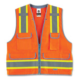 ergodyne® GloWear 8254HDZ Class 2 Heavy-Duty Surveyors Zipper Vest, Polyester, 2X-Large/3X-Large, Orange, Ships in 1-3 Business Days (EGO21457) Each