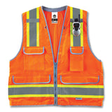 ergodyne® GloWear 8254HDZ Class 2 Heavy-Duty Surveyors Zipper Vest, Polyester, 2X-Large/3X-Large, Orange, Ships in 1-3 Business Days (EGO21457) Each