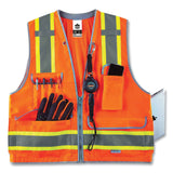 ergodyne® GloWear 8254HDZ Class 2 Heavy-Duty Surveyors Zipper Vest, Polyester, 2X-Large/3X-Large, Orange, Ships in 1-3 Business Days (EGO21457) Each