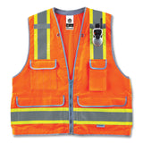 ergodyne® GloWear 8254HDZ Class 2 Heavy-Duty Surveyors Zipper Vest, Polyester, 4X-Large/5X-Large, Orange, Ships in 1-3 Business Days (EGO21459) Each