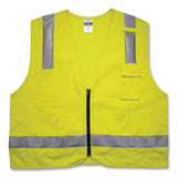 ergodyne® GloWear 8262FRZ Class 2 FR Surveyor Zipper Vest, Tencel/Modacrylic/Para-aramid/Kevlar, L/XL, Lime, Ships in 1-3 Business Days (EGO21485) Each