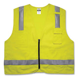 ergodyne® GloWear 8262FRZ Class 2 FR Surveyor Zip Vest, Tencel/Modacrylic/Para-aramid/Kevlar, 2XL/3XL, Lime, Ships in 1-3 Business Days (EGO21487) Each