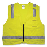 ergodyne® GloWear 8262FRZ Class 2 FR Surveyor Zip Vest, Tencel/Modacrylic/Para-aramid/Kevlar, 4XL/5XL, Lime, Ships in 1-3 Business Days (EGO21489) Each