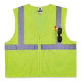 ergodyne® GloWear 8256Z Class 2 Self-Extinguishing Zipper Vest, Polyester, 2X-Large/3X-Large, Lime, Ships in 1-3 Business Days (EGO21577) Each