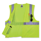 ergodyne® GloWear 8256Z Class 2 Self-Extinguishing Zipper Vest, Polyester, 2X-Large/3X-Large, Lime, Ships in 1-3 Business Days (EGO21577) Each
