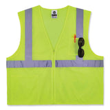 ergodyne® GloWear 8256Z Class 2 Self-Extinguishing Zipper Vest, Polyester, 4X-Large/5X-Large, Lime, Ships in 1-3 Business Days (EGO21579) Each