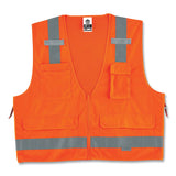 ergodyne® GloWear 8250Z Class 2 Surveyors Zipper Vest, Polyester, Small/Medium, Orange, Ships in 1-3 Business Days (EGO21413) Each
