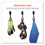 ergodyne® Squids 3400 Glove Clip Holder with Dual Clips, 1 x 1 x 6.5, Acetal Copolymer, Black, 100/Carton, Ships in 1-3 Business Days (EGO19712BULK) Case of 100