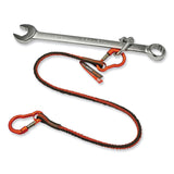 ergodyne® Squids 3110F(x) Tool Lanyard w/Aluminum Carabiners, 10lb Max Work Capacity, 38" to 48",Orange/Gray,Ships in 1-3 Business Days (EGO19822) Each