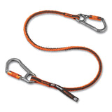 ergodyne® Squids 3118F(x) Tool Lanyards w/Lock Aluminum Carabiners, 15 lb Work Cap, 38" to 48", Orange/Gray,Ships in 1-3 Business Days (EGO19828) Each