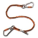 ergodyne® Squids 3119F(x) Tool Lanyard w/Swiveling Aluminum Carabiners, 25 lb Max Work Cap, 38" to 48",OR/GY,Ships in 1-3 Business Days (EGO19829) Each