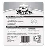 BIC® Wite-Out EZ Correct Correction Tape, Non-Refillable, Blue/Orange Applicators, 0.17" x 472", 2/Pack (BICWOTAPP21)