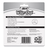 BIC® Wite-Out EZ Correct Correction Tape, Non-Refillable, Blue/Orange Applicators, 0.17" x 472", 2/Pack (BICWOTAPP21) Pack of 2