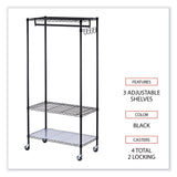 Alera® Wire Shelving Garment Rack, 30 Garments, 36w x 18d x 75h, Black (ALEGR363618BL) Each