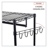 Alera® Wire Shelving Garment Rack, 30 Garments, 36w x 18d x 75h, Black (ALEGR363618BL) Each