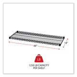 Alera® Industrial Wire Shelving Extra Wire Shelves, 48w x 18d, Black, 2 Shelves/Carton (ALESW584818BL) 2 Shelves