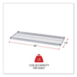 Alera® Industrial Wire Shelving Extra Wire Shelves, 48w x 18d, Silver, 2 Shelves/Carton (ALESW584818SR) Pack of 2