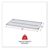 Alera® Industrial Wire Shelving Extra Wire Shelves, 48w x 24d, Silver, 2 Shelves/Carton (ALESW584824SR) Pack of 2