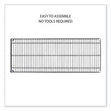 Alera® 5-Shelf Wire Shelving Kit with Casters and Shelf Liners, 48w x 18d x 72h, Black Anthracite (ALESW654818BA) Each