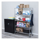 Alera® 5-Shelf Wire Shelving Kit with Casters and Shelf Liners, 48w x 18d x 72h, Silver (ALESW654818SR) Each