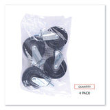 Alera® Optional Casters for Wire Shelving, Grip Ring Type K Stem, 4" Wheel, Black/Silver, 4/Set (2 Locking) (ALESW690004) Set of 4