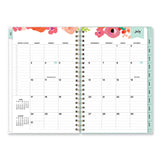 Blue Sky® Day Designer “Secret Garden Mint” Academic Weekly/Monthly Twin-Wire Notes Planner, 8 x 5, 12-Month (July to June): 2022-2023 (BLS137900A23)