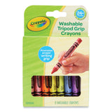 Crayola® Washable Tripod Grip Crayons, Assorted Colors, 8/Pack (CYO811460) Pack of 8