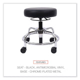 Alera® Alera HL Series Height-Adjustable Utility Stool, Backless, Supports Up to 300 lb, 24" Seat Height, Black Seat, Chrome Base (ALECS614) Each