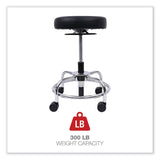 Alera® Alera HL Series Height-Adjustable Utility Stool, Backless, Supports Up to 300 lb, 24" Seat Height, Black Seat, Chrome Base (ALECS614) Each