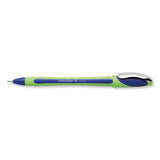 Schneider® Xpress Fineliner Porous Point Pen, Stick, Medium 0.8 mm, Blue Ink, Blue/Green Barrel, 10/Box (RED190003) Box of 10