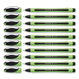 Schneider® Xpress Fineliner Porous Point Pen, Stick, Medium 0.8 mm, Black Ink, Black/Green Barrel, 10/Box (RED190001) Box of 10