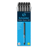 Schneider® Slider Basic Ballpoint Pen, Stick, Extra-Bold 1.4 mm, Black Ink, Black Barrel, 10/Box (RED151201) Box of 10