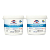 Clorox Healthcare® Bleach Germicidal Wipes, 1-Ply, 12 x 12, Unscented, White, 110/Canister, 2 Canisters/Carton (CLO30358CT) Case of 2