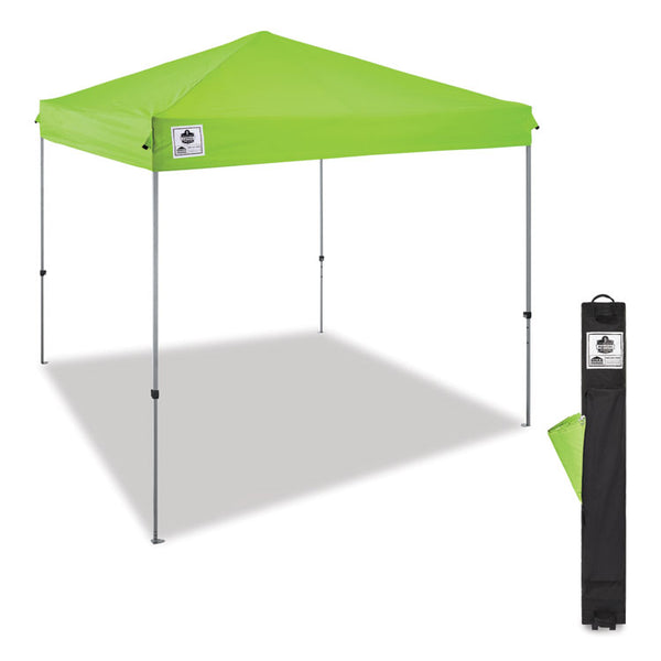 ergodyne® Shax 6010 Lightweight Pop-Up Tent, Single Skin, 10 ft x 10 ft, Polyester/Steel, Lime, Ships in 1-3 Business Days (EGO12910)