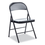 Alera® Armless Steel Folding Chair, Supports Up to 275 lb, Black Seat, Black Back, Black Base, 4/Carton (ALECA941) Case of 4