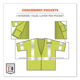 ergodyne® GloWear 8356FRHL Class 3 FR Hook and Loop Safety Vest with Sleeves, Modacrylic, Large/XL, Lime, Ships in 1-3 Business Days (EGO22215) Each