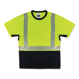 ergodyne® GloWear 8283BK Class 2 Lightweight Performance Hi-Vis T-Shirt, Polyester, Large, Lime, Ships in 1-3 Business Days (EGO23504) Each