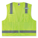 ergodyne® GloWear 8249Z Class 2 Economy Surveyors Zipper Vest, Polyester, 2X-Large/3X-Large, Lime, Ships in 1-3 Business Days (EGO24027) Each