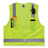 ergodyne® GloWear 8249Z Class 2 Economy Surveyors Zipper Vest, Polyester, 4X-Large/5X-Large, Lime, Ships in 1-3 Business Days (EGO24029) Each