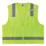 ergodyne® GloWear 8249Z Class 2 Economy Surveyors Zipper Vest, Polyester, 4X-Large/5X-Large, Lime, Ships in 1-3 Business Days (EGO24029) Each