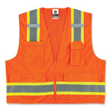 ergodyne® GloWear 8248Z Class 2 Two-Tone Surveyors Zipper Vest, Polyester, Small/Medium, Orange, Ships in 1-3 Business Days (EGO24063) Each