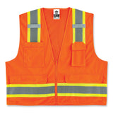ergodyne® GloWear 8248Z Class 2 Two-Tone Surveyors Zipper Vest, Polyester, Large/X-Large, Orange, Ships in 1-3 Business Days (EGO24065) Each