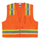 ergodyne® GloWear 8248Z Class 2 Two-Tone Surveyors Zipper Vest, Polyester, 2X-Large/3X-Large, Orange, Ships in 1-3 Business Days (EGO24067) Each