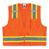 ergodyne® GloWear 8248Z Class 2 Two-Tone Surveyors Zipper Vest, Polyester, 4X-Large/5X-Large, Orange, Ships in 1-3 Business Days (EGO24069) Each