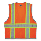 ergodyne® GloWear 8246Z Class 2 Two-Tone Mesh Reflective Binding Zipper Vest, Polyester, Small/Med, Orange, Ships in 1-3 Business Days (EGO24133) Each