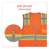ergodyne® GloWear 8246Z Class 2 Two-Tone Mesh Reflective Binding Zipper Vest, Polyester, Small/Med, Orange, Ships in 1-3 Business Days (EGO24133) Each
