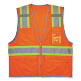 ergodyne® GloWear 8246Z Class 2 Two-Tone Mesh Reflective Binding Zipper Vest, Polyester, Small/Med, Orange, Ships in 1-3 Business Days (EGO24133) Each