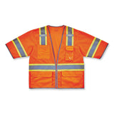 ergodyne® GloWear 8346Z Class 3 Two-Tone Hi-Vis Surveyor Zipper Vest, Large/X-Large, Orange, Ships in 1-3 Business Days (EGO24155) Each