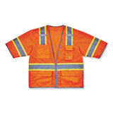 ergodyne® GloWear 8346Z Class 3 Two-Tone Hi-Vis Surveyor Zipper Vest, 2X-Large/3X-Large, Orange, Ships in 1-3 Business Days (EGO24157) Each